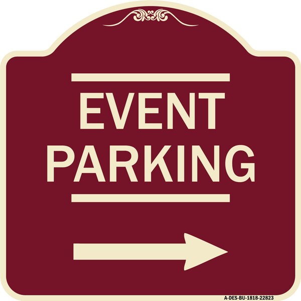 Thanks for Coming Turn Right for Exit Event Parking W/ Right Arrow Alum, 18" L, 18" H, BU-1818-22823